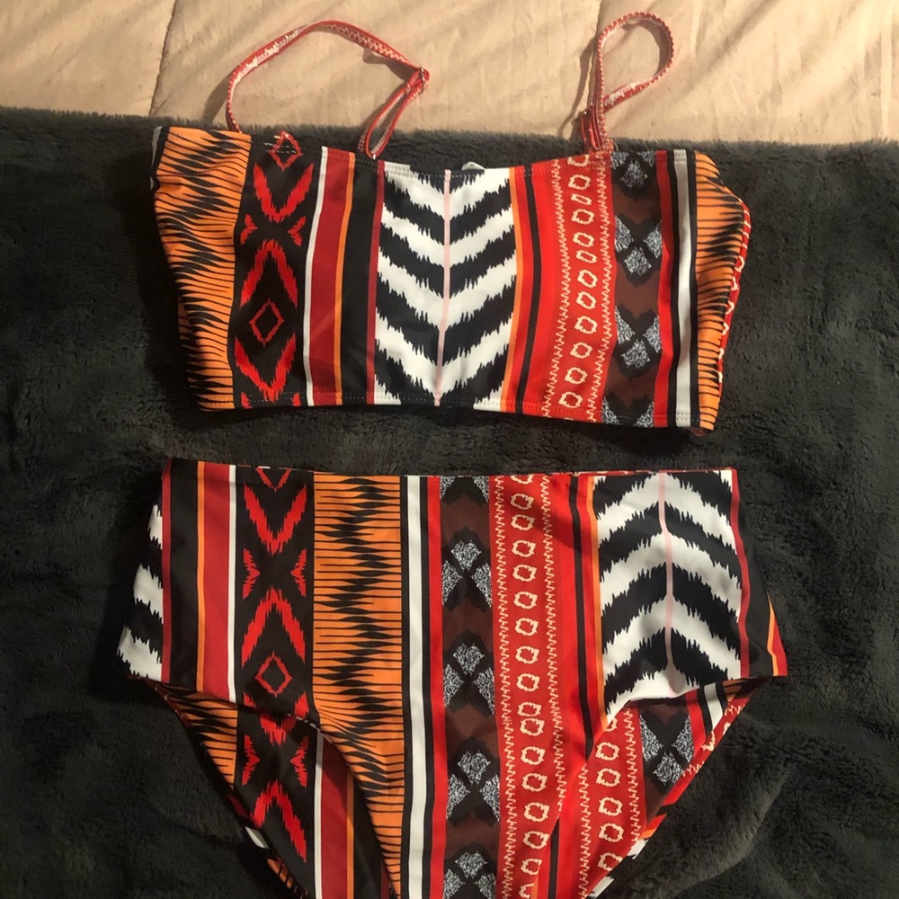 Shein: Aztec Print High Waisted Bikini Bathing Suit